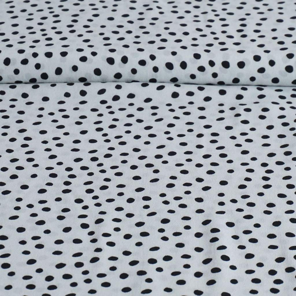Viskose Druck Crepe Tupfen schwarz weiß – ECOVERO™